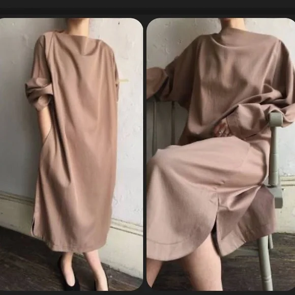 BLACK CRANE • folded neck dress - Picture 4 of 16